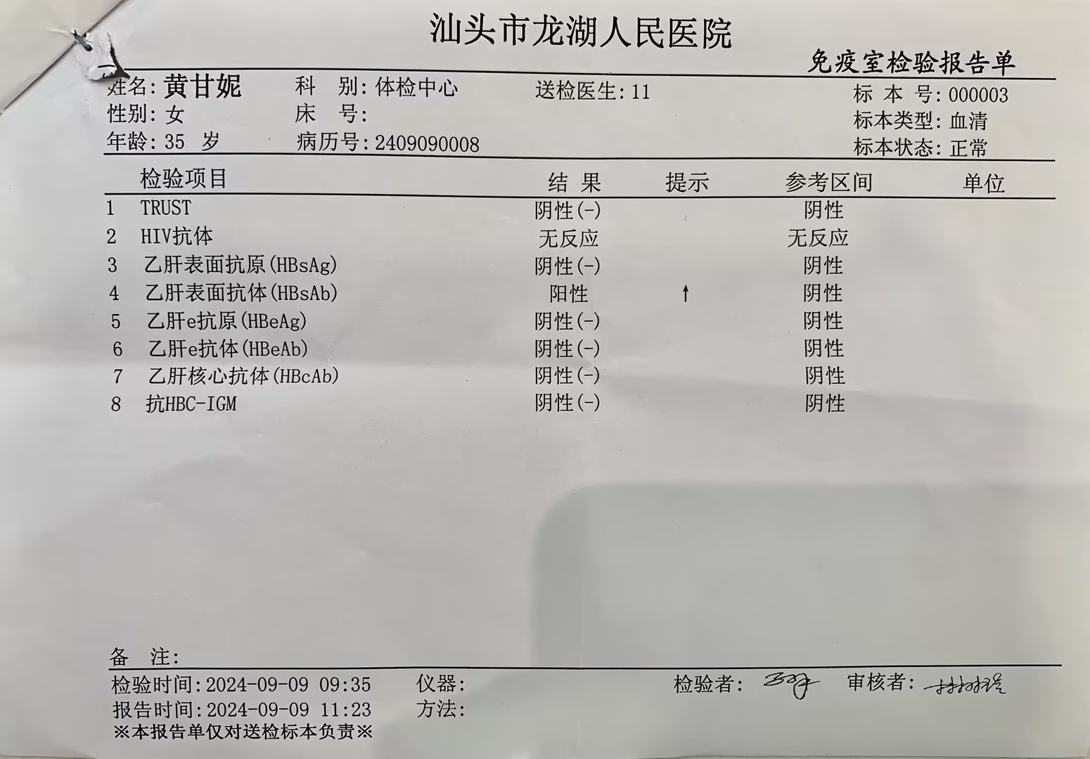 2024.9获得术前三项