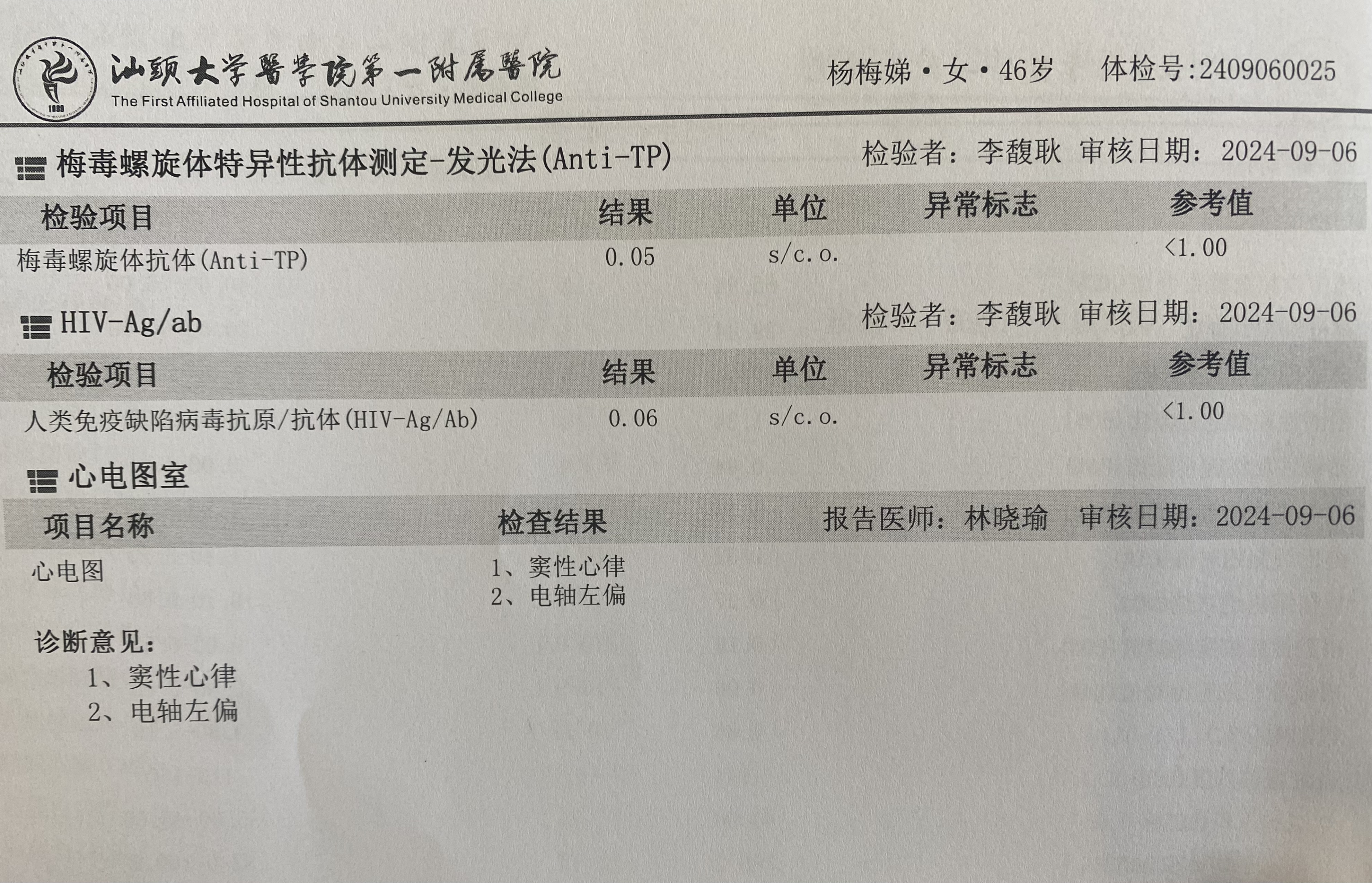2024.9获得术前三项