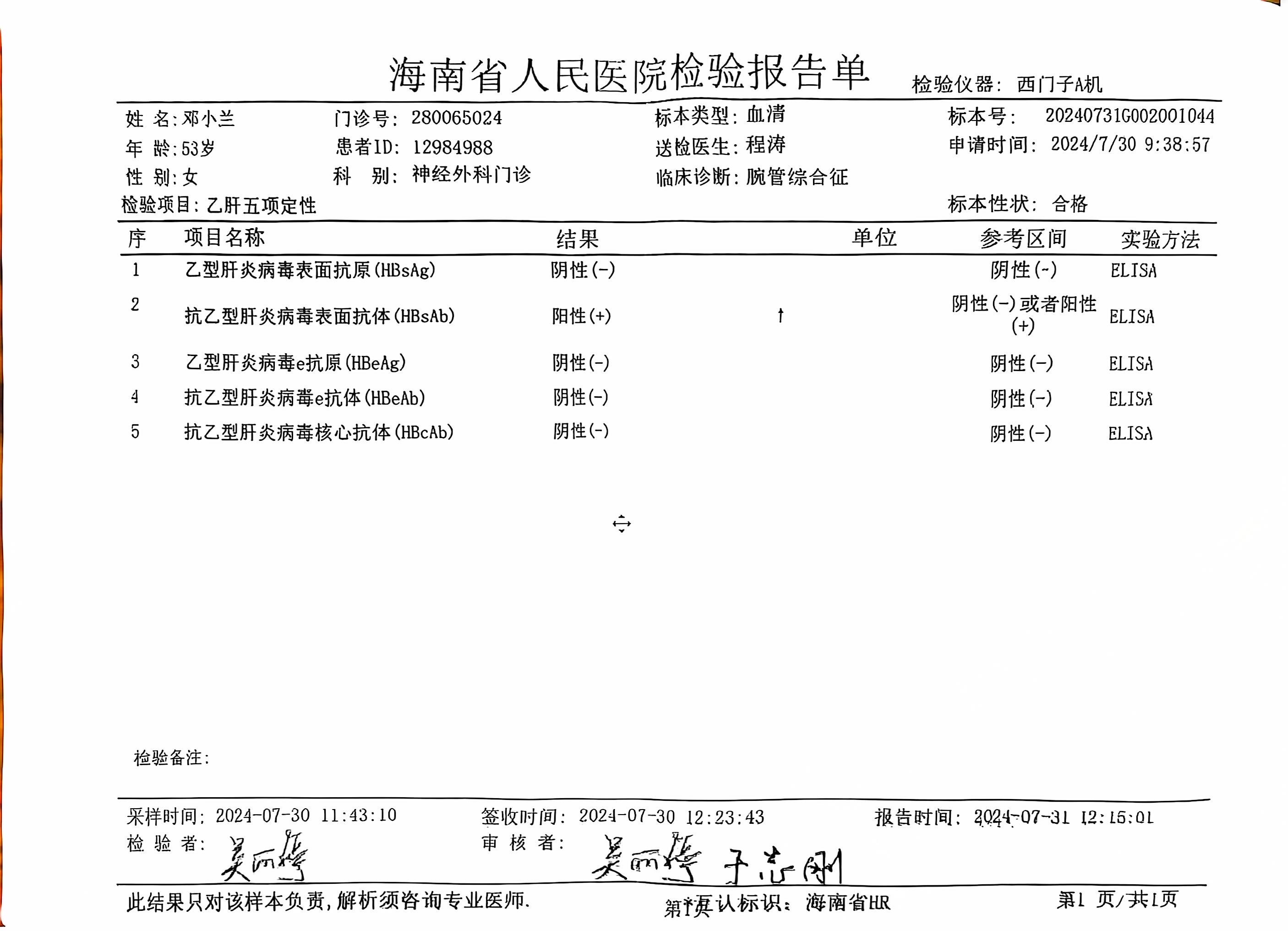 2024.7.30获得术前三项